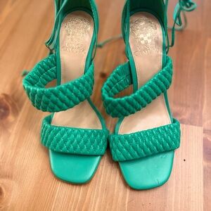 Vince Camuto Teal Braided Heels 7.5 M